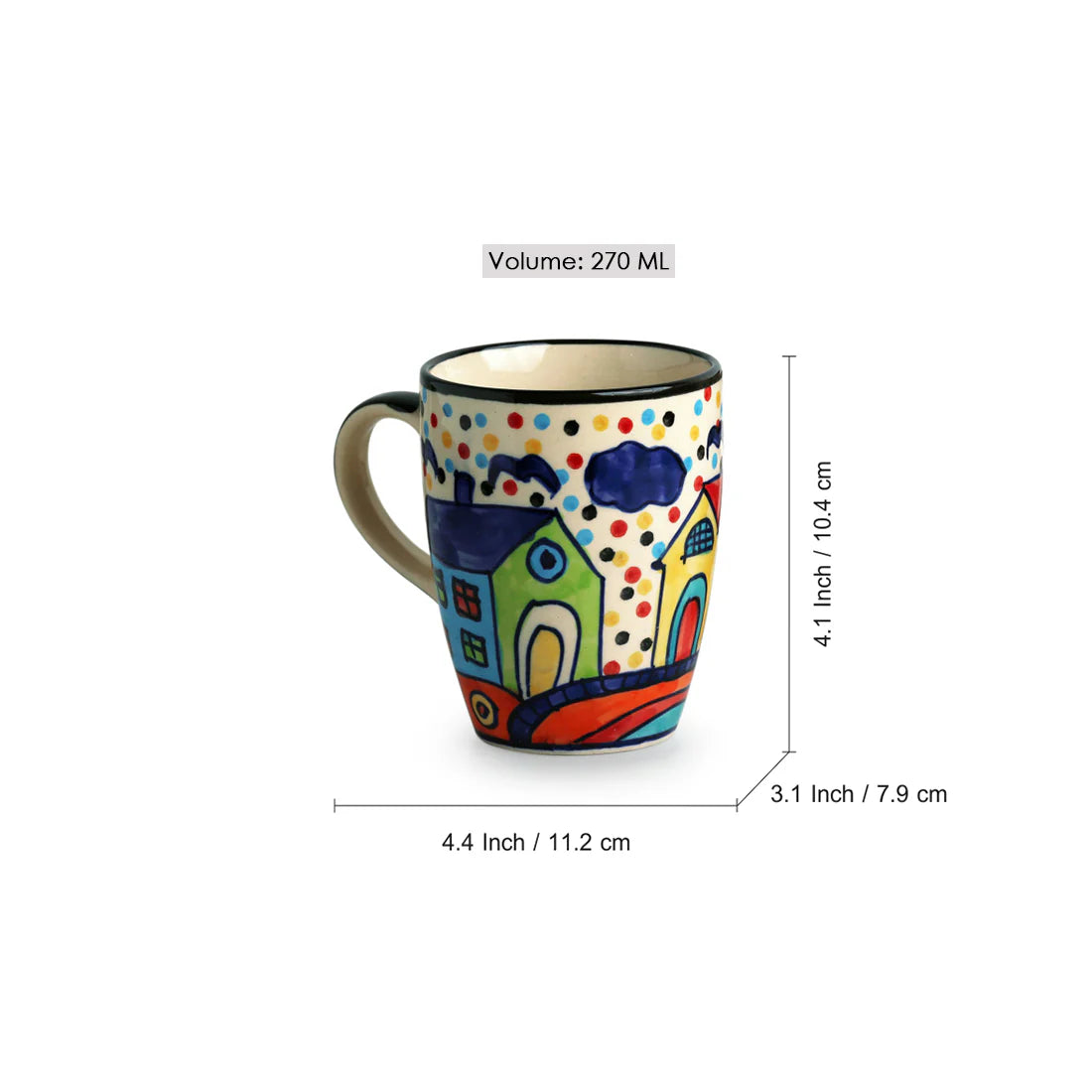 The Hut Jumbo Cuppas Hand-Painted Mugs In Ceramic (Set Of 2)